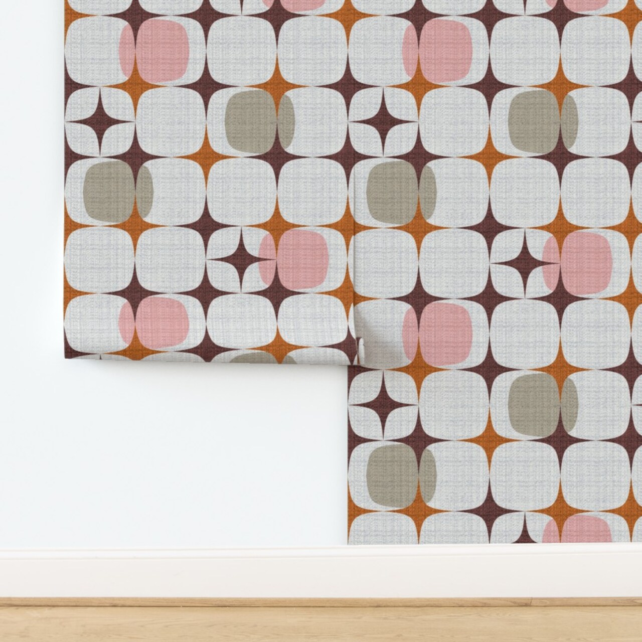 Mid Century Modern Geometric Retro Vintage Mod Custom Removable Wallpaper by Spoonflower Peel & Stick Wallpaper 2FT Wide